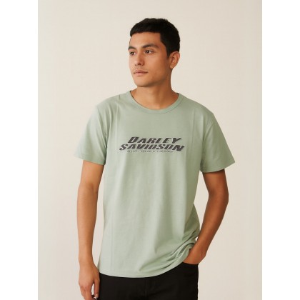 تيشيرت بأكمام قصيرة للشباب لون زيتي