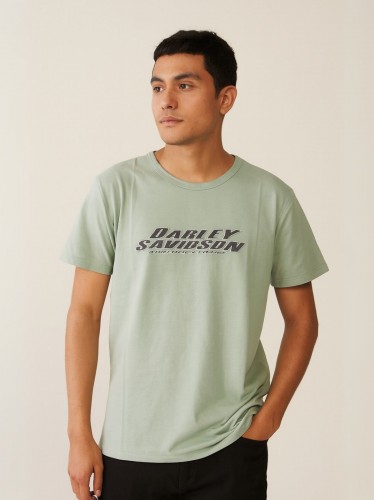 تيشيرت بأكمام قصيرة للشباب لون زيتي