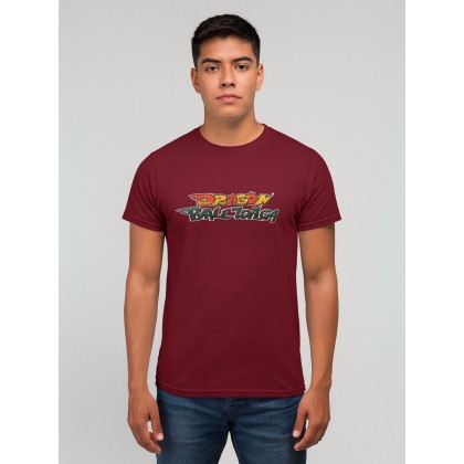 تيشيرت بأكمام قصيرة للشباب لون خمري