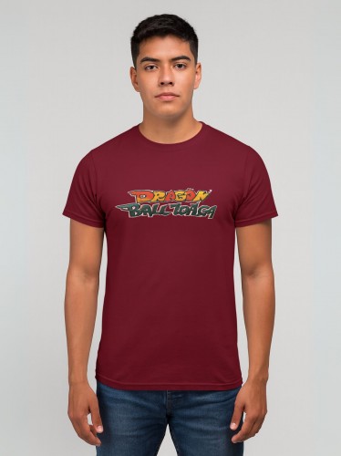 تيشيرت بأكمام قصيرة للشباب لون خمري