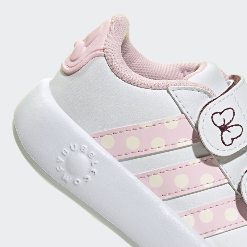 adidas Kids' x Disney Minnie Mouse Grand Court Shoes - White