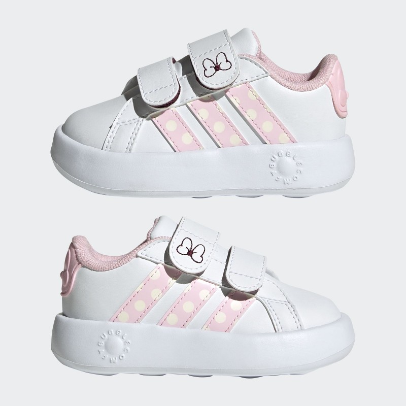 adidas Kids' x Disney Minnie Mouse Grand Court Shoes - White