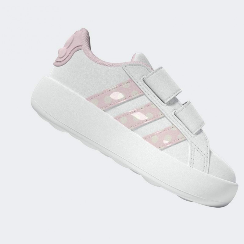 adidas Kids' x Disney Minnie Mouse Grand Court Shoes - White