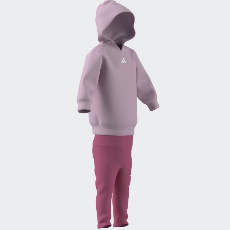 adidas Kids Hooded Fleece Jogger Set - Pink