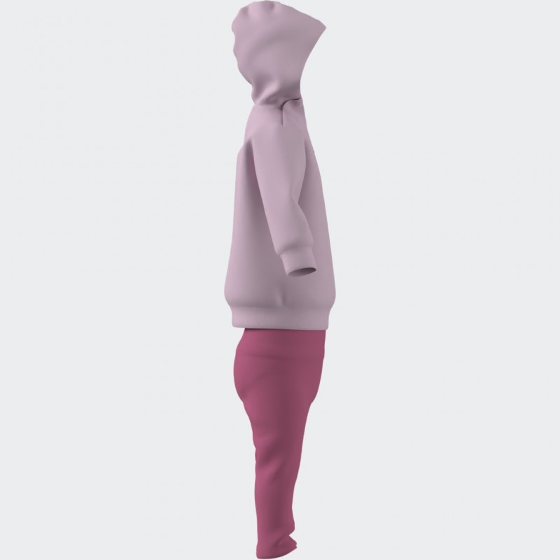 adidas Kids Hooded Fleece Jogger Set - Pink