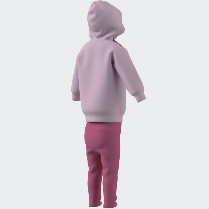 adidas Kids Hooded Fleece Jogger Set - Pink
