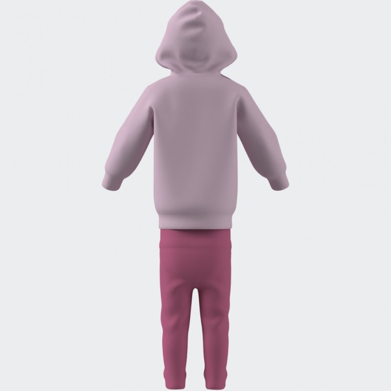 adidas Kids Hooded Fleece Jogger Set - Pink