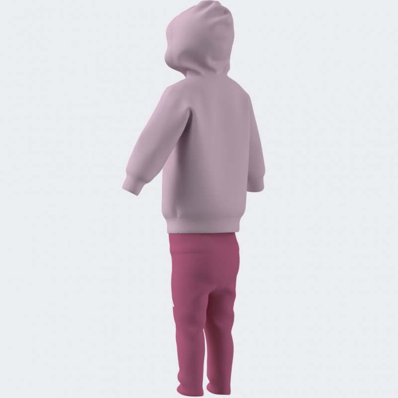 adidas Kids Hooded Fleece Jogger Set - Pink