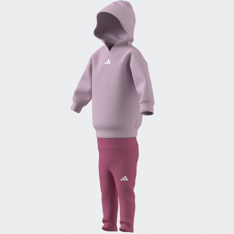 adidas Kids Hooded Fleece Jogger Set - Pink