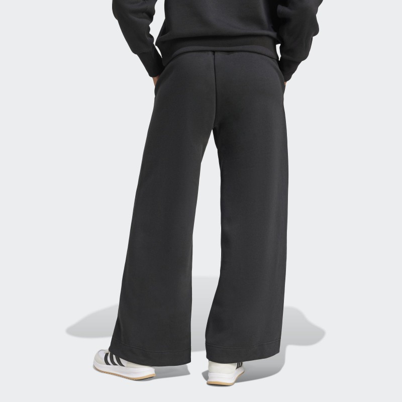 adidas Womens' ALL SZN Fleece Loose Wide-Leg Pants - Black