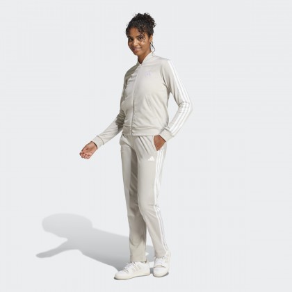 adidas Womens' Essentials 3-Stripes Track Suit - Beige