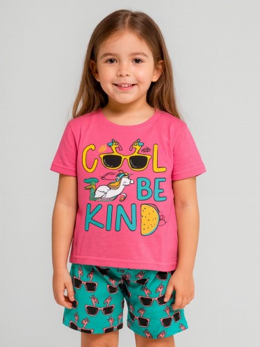 طقم أطفال قطعتين شورت + تيشيريت