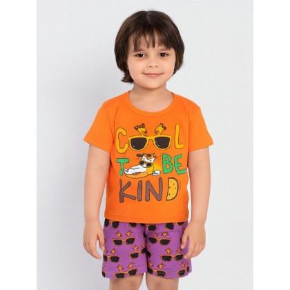 طقم أطفال قطعتين شورت + تيشيريت