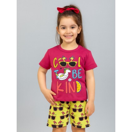 طقم أطفال قطعتين شورت + تيشيريت