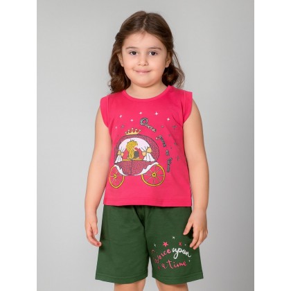 طقم أطفال قطعتين شورت + تيشيريت