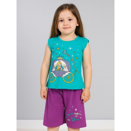 طقم أطفال قطعتين شورت + تيشيريت