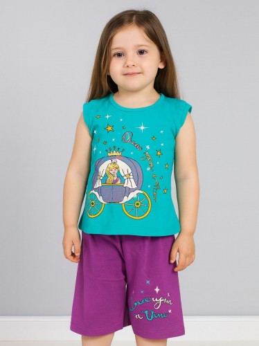 طقم أطفال قطعتين شورت + تيشيريت