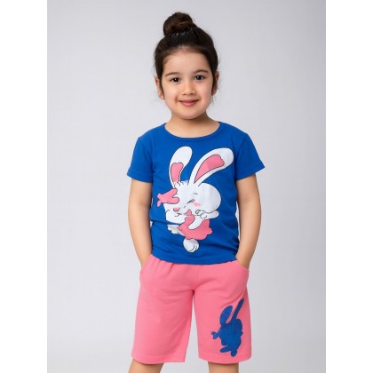 طقم أطفال قطعتين شورت + تيشيريت