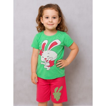 طقم أطفال قطعتين شورت + تيشيريت