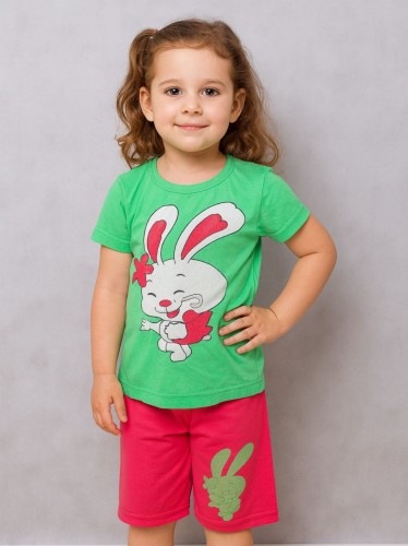 طقم أطفال قطعتين شورت + تيشيريت