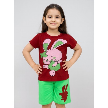 طقم أطفال قطعتين شورت + تيشيريت