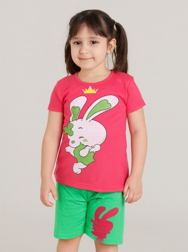 طقم أطفال قطعتين شورت + تيشيريت