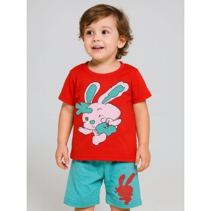 طقم أطفال قطعتين شورت + تيشيريت