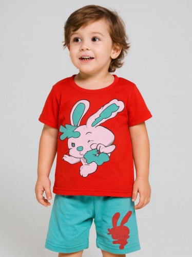 طقم أطفال قطعتين شورت + تيشيريت