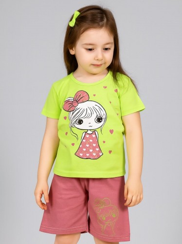 طقم أطفال قطعتين شورت + تيشيريت