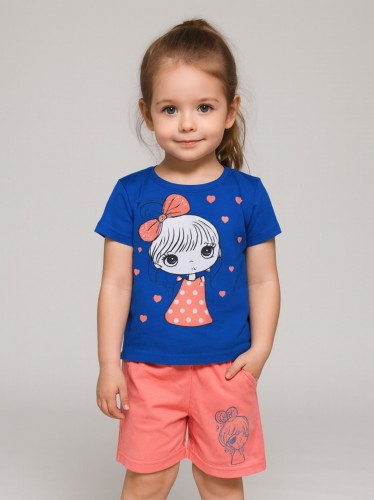 طقم أطفال قطعتين شورت + تيشيريت