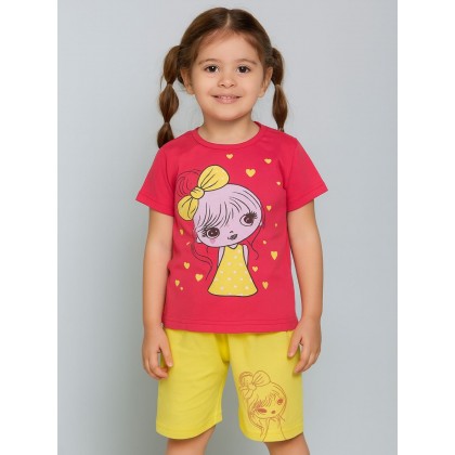 طقم أطفال قطعتين شورت + تيشيريت