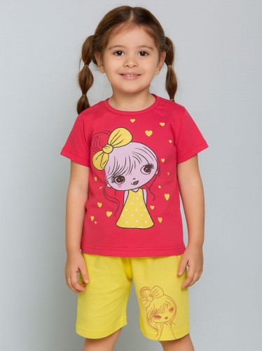 طقم أطفال قطعتين شورت + تيشيريت