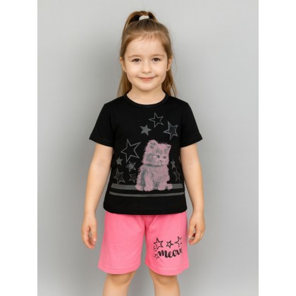 طقم أطفال قطعتين شورت + تيشيريت