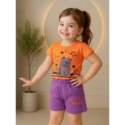 طقم أطفال قطعتين شورت + تيشيريت