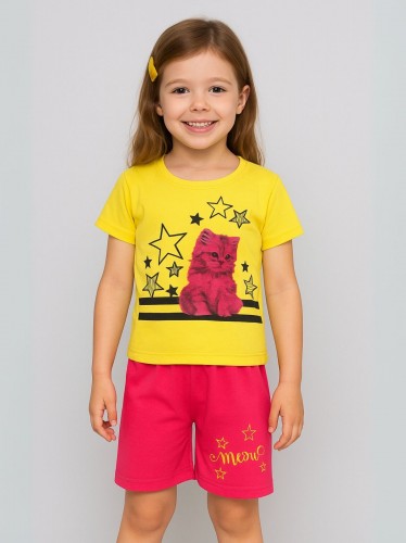 طقم أطفال قطعتين شورت + تيشيريت