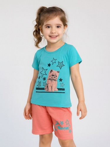 طقم أطفال قطعتين شورت + تيشيريت