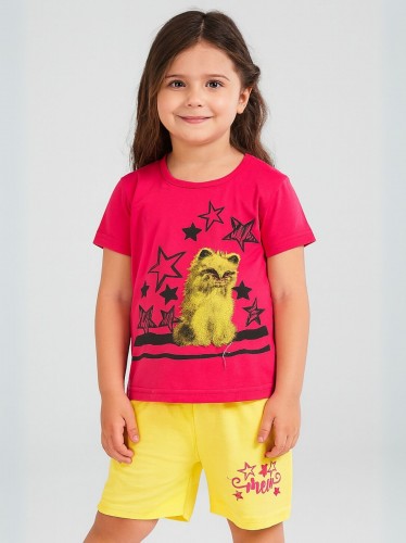 طقم أطفال قطعتين شورت + تيشيريت