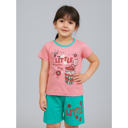 طقم أطفال قطعتين شورت + تيشيريت