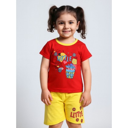 طقم أطفال قطعتين شورت + تيشيريت