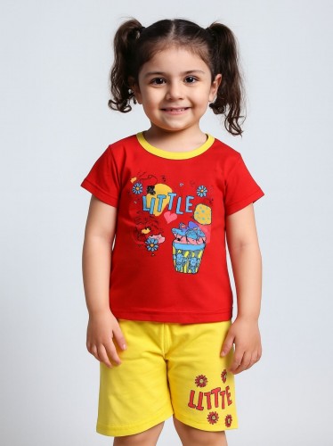 طقم أطفال قطعتين شورت + تيشيريت