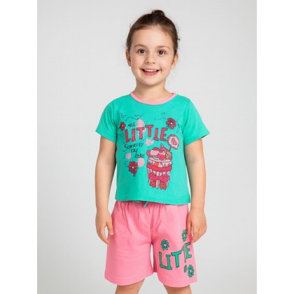 طقم أطفال قطعتين شورت + تيشيريت