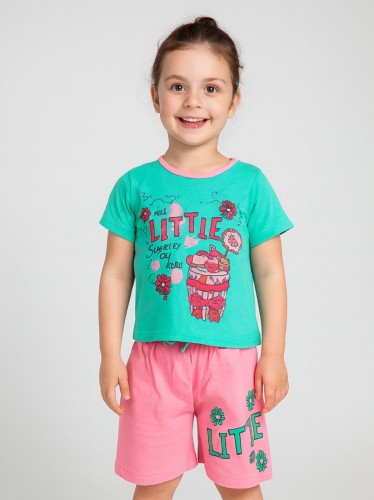 طقم أطفال قطعتين شورت + تيشيريت