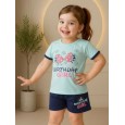 طقم أطفال قطعتين شورت + تيشيريت