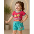 طقم أطفال قطعتين شورت + تيشيريت