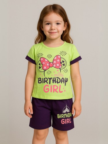 طقم أطفال قطعتين شورت + تيشيريت