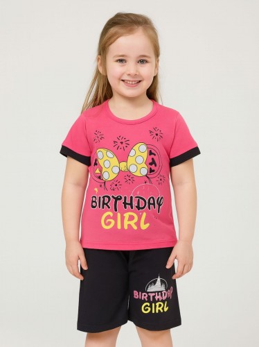 طقم أطفال قطعتين شورت + تيشيريت