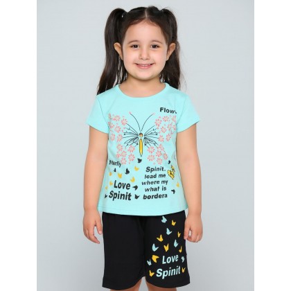 طقم أطفال قطعتين شورت + تيشيريت