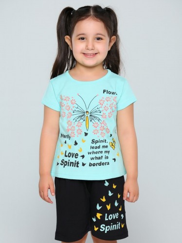 طقم أطفال قطعتين شورت + تيشيريت