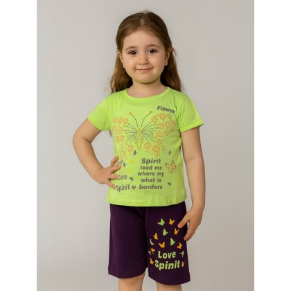 طقم أطفال قطعتين شورت + تيشيريت
