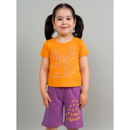 طقم أطفال قطعتين شورت + تيشيريت